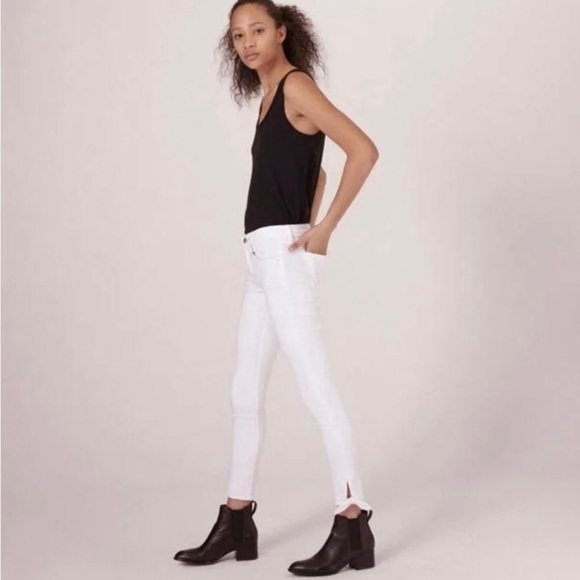 ✂️ SPRING SWEEP SALE MSRP $225 Rag & Bone White Stevie Capri Jeans Size 32 - Picture 2 of 14